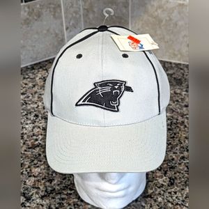 Vintage Deadstock 90s Carolina Panthers Gray Adjustable NFL Hat New With Tags
